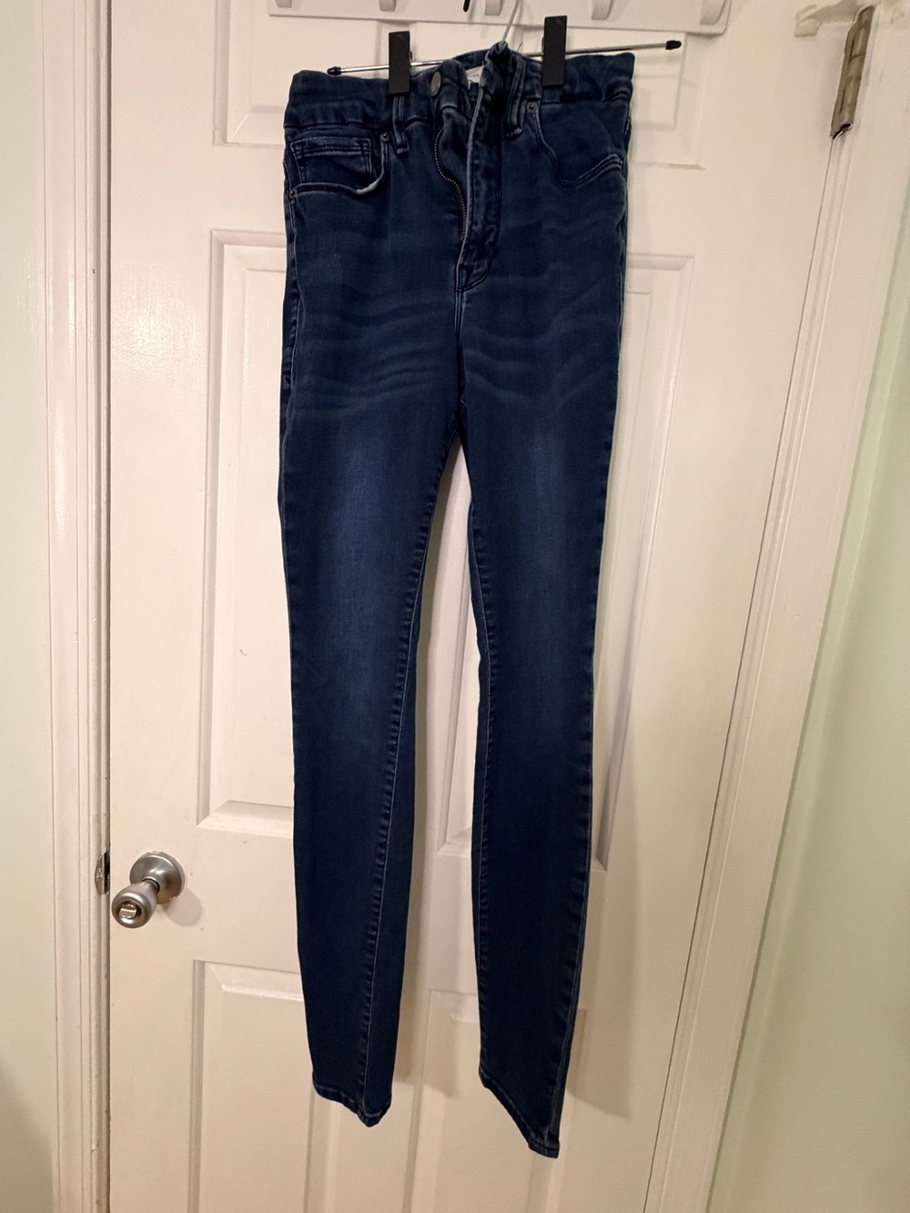 Good American Good Legs Skinny Jeans Size 0/25 Dark Wash High Rise Stretch